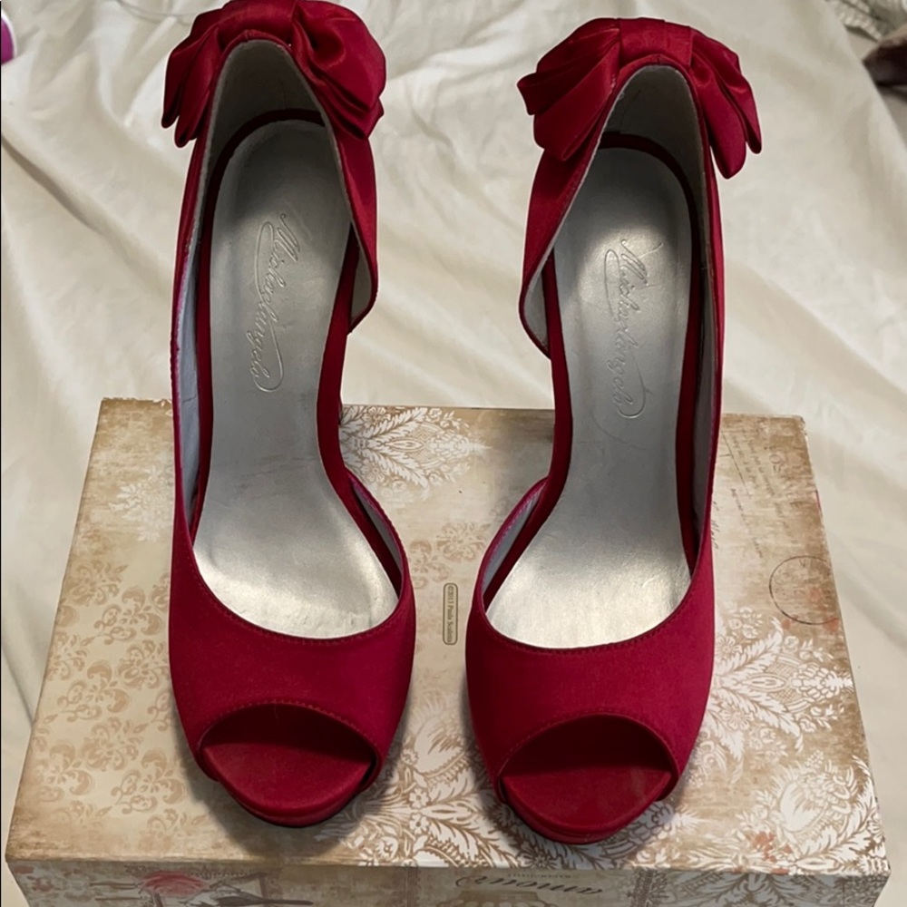 Red Peek A Boo Heels